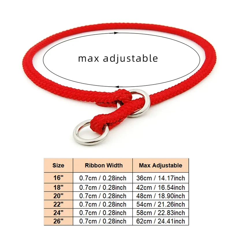 Dog Pinch Collar Pet Adjustable Knitting Nylon Collar with Control Buckle Necklace for Small Medium Large dogs Pet Supplies