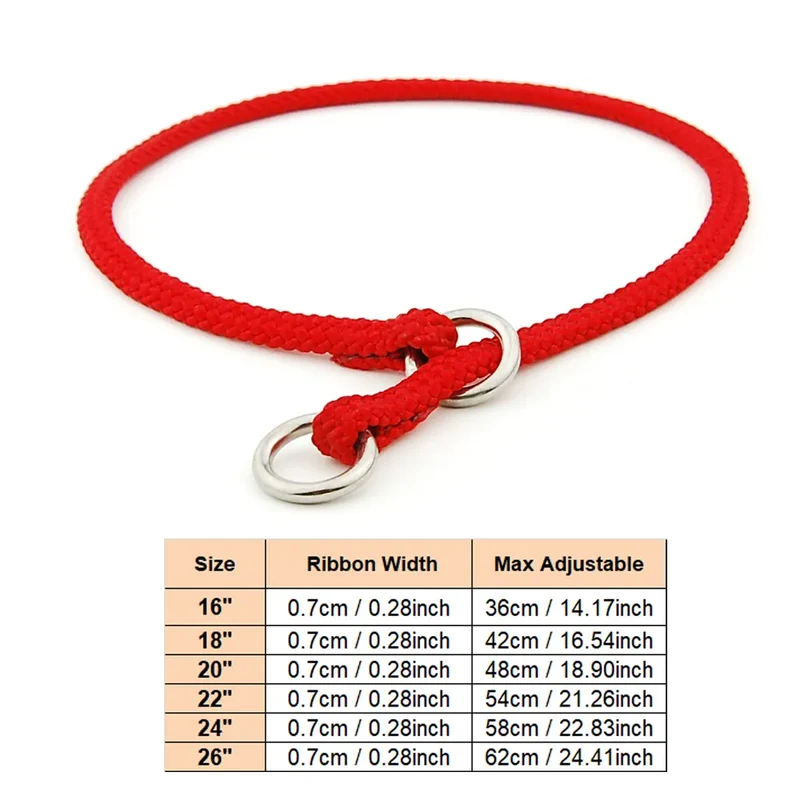 Dog Pinch Collar Pet Adjustable Knitting Nylon Collar with Control Buckle Necklace for Small Medium Large dogs Pet Supplies