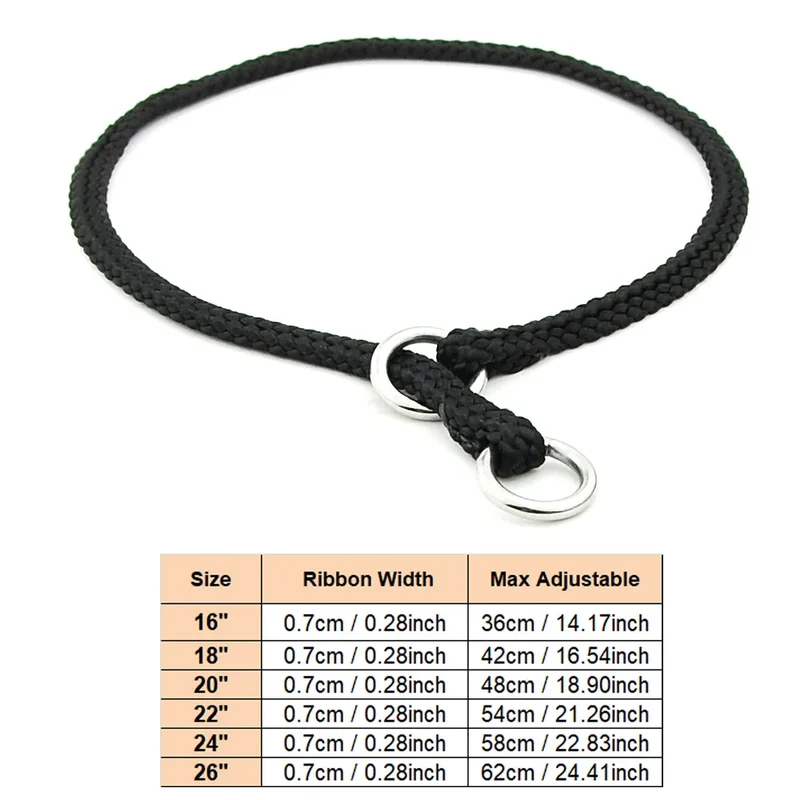 Dog Pinch Collar Pet Adjustable Knitting Nylon Collar with Control Buckle Necklace for Small Medium Large dogs Pet Supplies