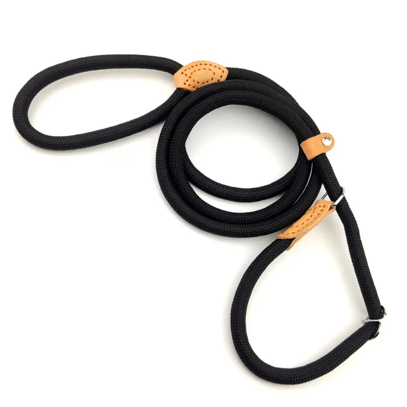 Dog Leash Slip Rope Lead Leash Heavy Duty Braided Rope Adjustable Loop Collar Training Leashes for Small Medium Dogs