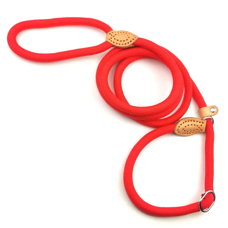 Dog Leash Slip Rope Lead Leash Heavy Duty Braided Rope Adjustable Loop Collar Training Leashes for Small Medium Dogs