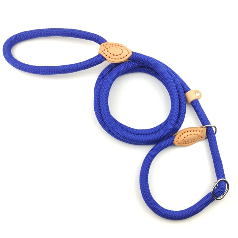Dog Leash Slip Rope Lead Leash Heavy Duty Braided Rope Adjustable Loop Collar Training Leashes for Small Medium Dogs