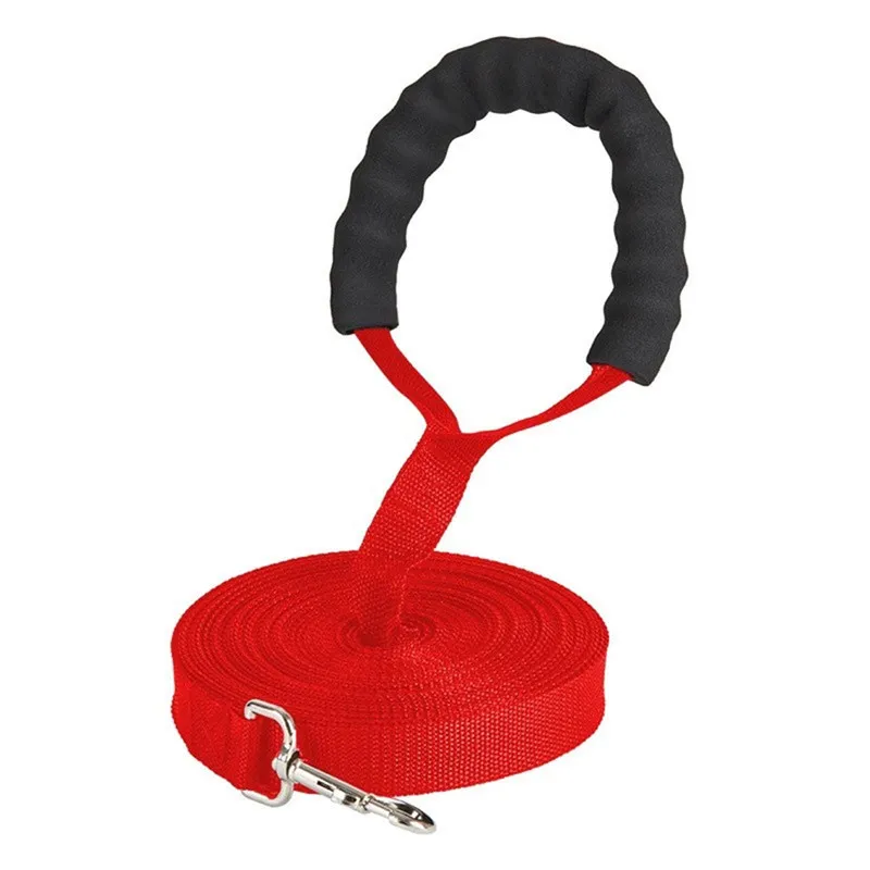 Long Dog Leash Rope with Comfortable Sponge Handle Pet Lead Belt Outdoor Training Dog Lanyard for Small Medium Large Dogs 10m