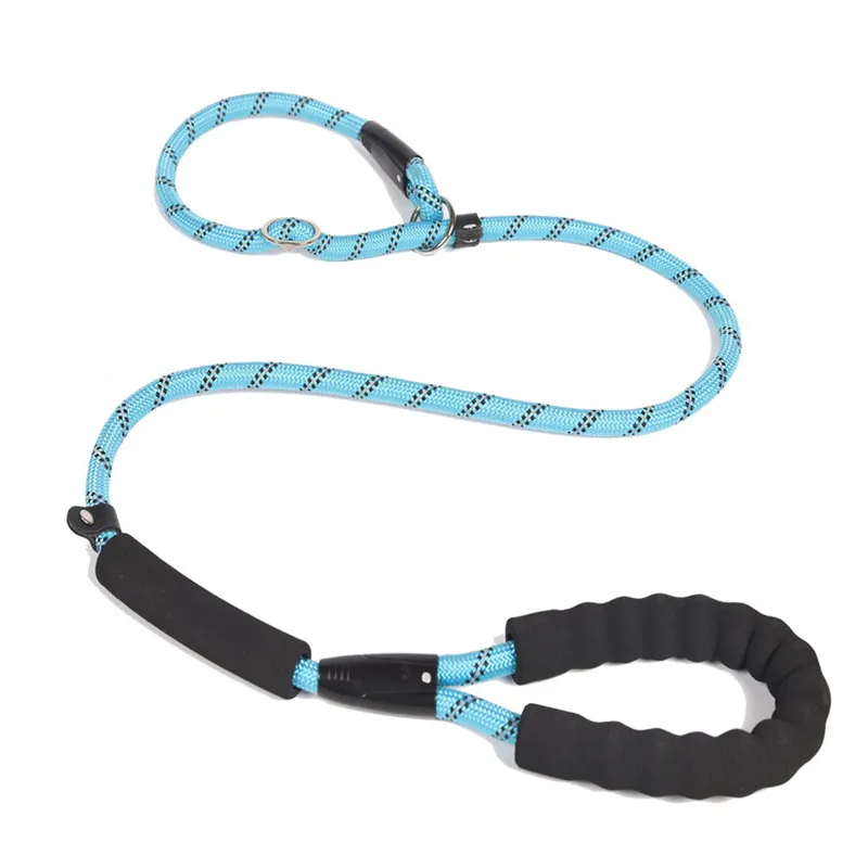 Nylon Pet Leash Outdoor Training Reflective Dog Leashes Double Handle Rope P Style Adjustable Collar Belt For Small Large Dogs