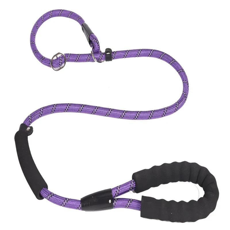 Nylon Pet Leash Outdoor Training Reflective Dog Leashes Double Handle Rope P Style Adjustable Collar Belt For Small Large Dogs