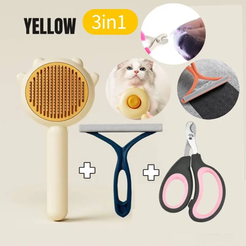 Long Short Cat Hair Brush Cat Claw Shape Dog Pet Wool Grooming Brush Massage Remover Hair Kitten Grooming Cleaning Scratcher