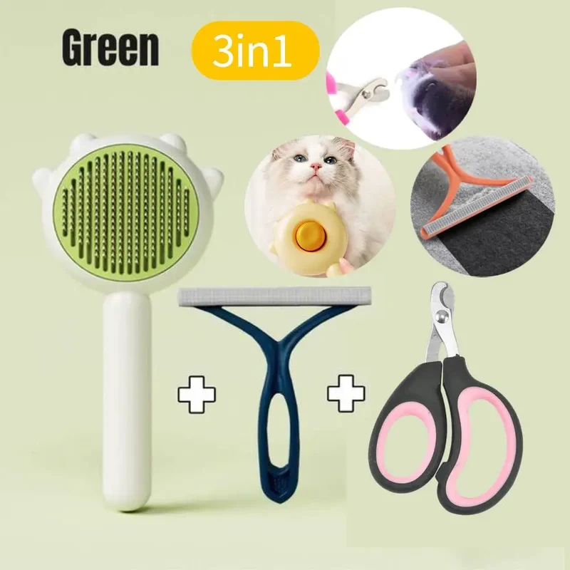 Long Short Cat Hair Brush Cat Claw Shape Dog Pet Wool Grooming Brush Massage Remover Hair Kitten Grooming Cleaning Scratcher