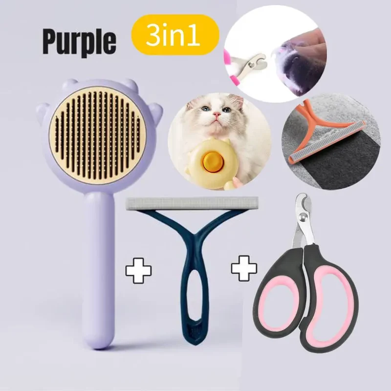 Long Short Cat Hair Brush Cat Claw Shape Dog Pet Wool Grooming Brush Massage Remover Hair Kitten Grooming Cleaning Scratcher