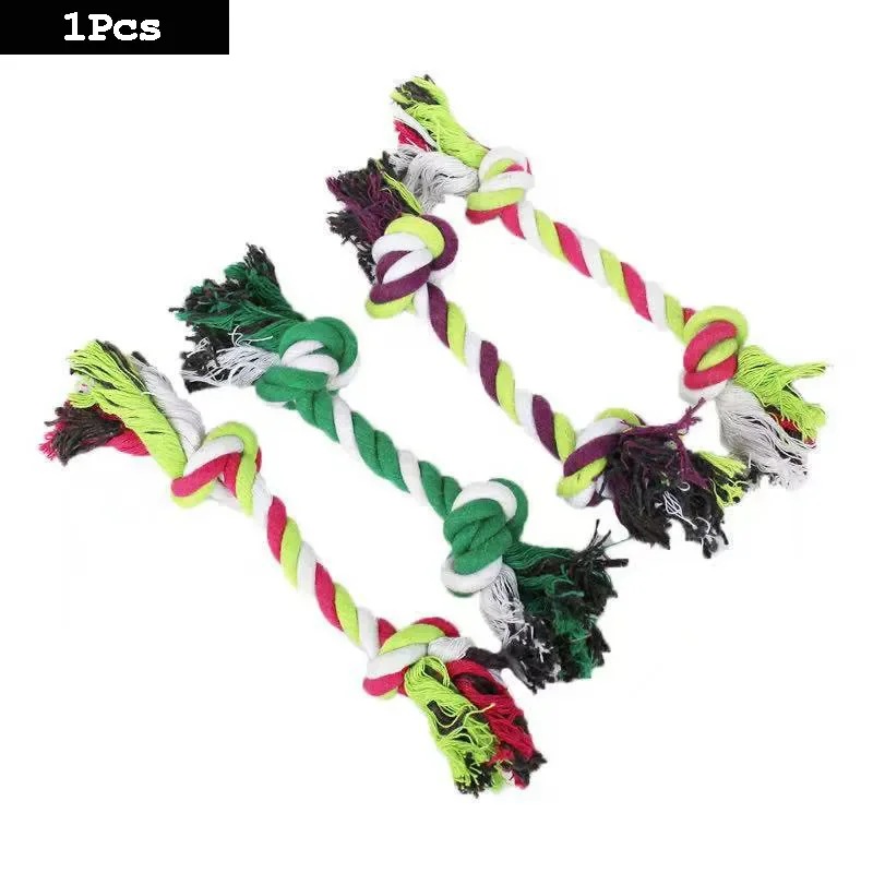 1pcs Fun And Interactive Durable Braided Dog Toy With Knot Rope Ball And Cotton Rope Dumbbell For Teeth Cleaning And Chewing