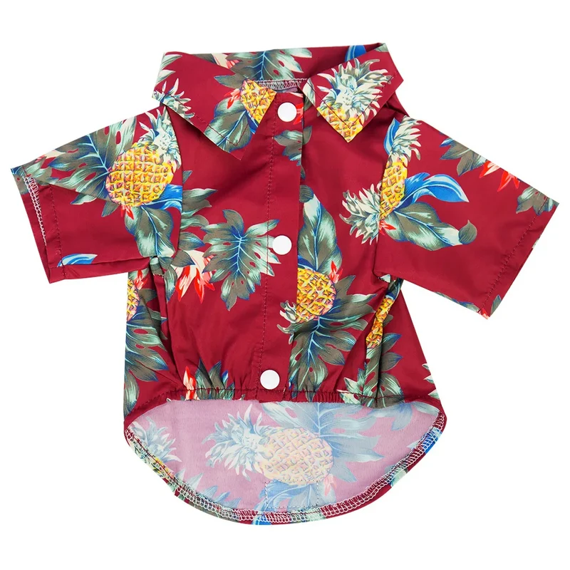 Summer Dog Clothes Cool Beach Hawaiian Style Dog Cat Shirt Short Sleeve Coconut Tree Printing 2023 New Fashion Gift For Pet