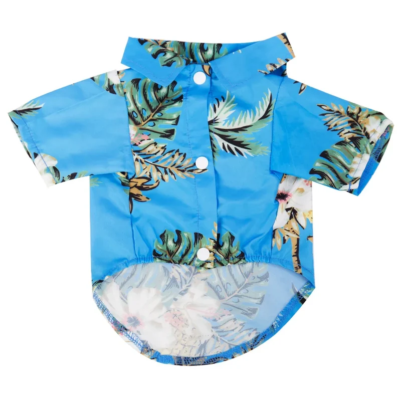 Summer Dog Clothes Cool Beach Hawaiian Style Dog Cat Shirt Short Sleeve Coconut Tree Printing 2023 New Fashion Gift For Pet