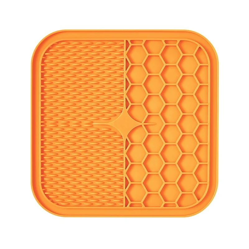 Pet Licking Mat Amazon Silicone Pet Tableware Suction Cup Licking Mat Slow Food Mat Anti-Choke Slow Feeding Bowl Dog Licking Mat