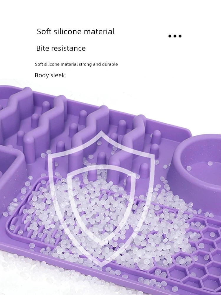 Silicone Pet Placemat Dog Bowl Licking Mat Cat Slow Feeding Bowl Smell Feeder Non Slip Anti-Choke Anti-Tumble Food Basin