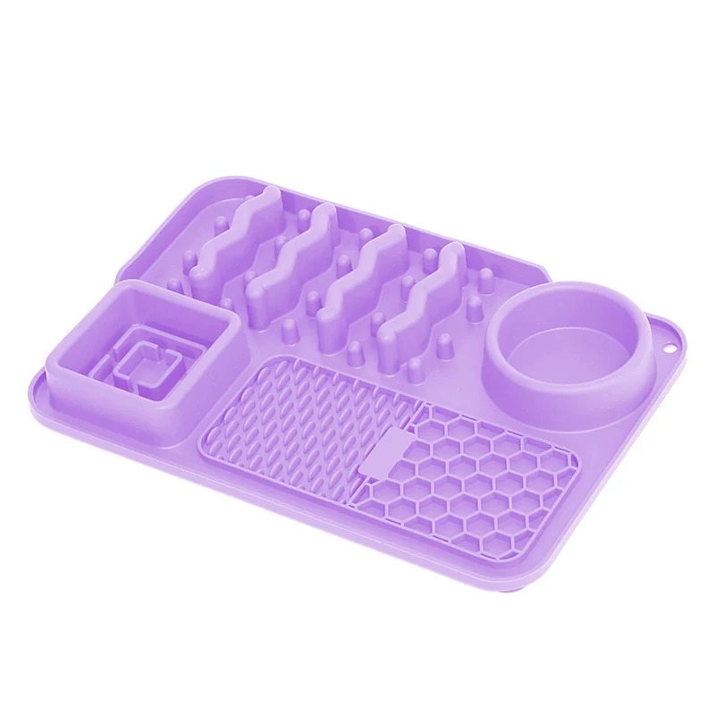 Silicone Pet Placemat Dog Bowl Licking Mat Cat Slow Feeding Bowl Smell Feeder Non Slip Anti-Choke Anti-Tumble Food Basin
