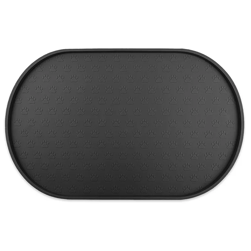 Dog Food Mat Pet Placemat Cat Bowl Pad Cats Drinking Feed Mats Easy to Clean Non-Slip Silicone Round Pet Feeding Water Supplies