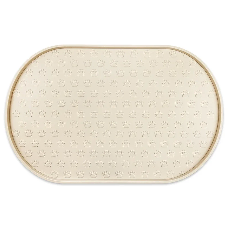 Dog Food Mat Pet Placemat Cat Bowl Pad Cats Drinking Feed Mats Easy to Clean Non-Slip Silicone Round Pet Feeding Water Supplies