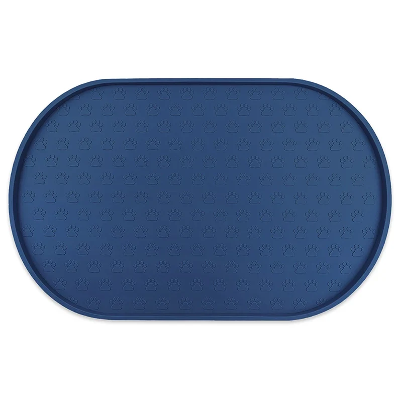 Dog Food Mat Pet Placemat Cat Bowl Pad Cats Drinking Feed Mats Easy to Clean Non-Slip Silicone Round Pet Feeding Water Supplies