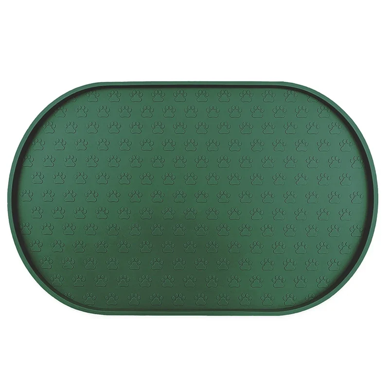 Dog Food Mat Pet Placemat Cat Bowl Pad Cats Drinking Feed Mats Easy to Clean Non-Slip Silicone Round Pet Feeding Water Supplies
