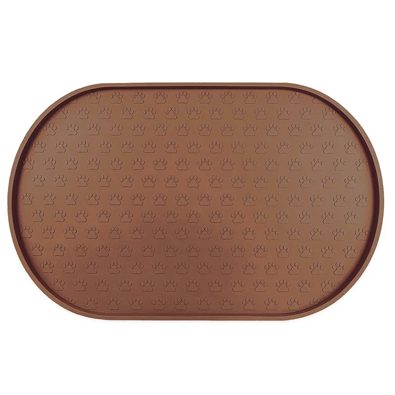 Dog Food Mat Pet Placemat Cat Bowl Pad Cats Drinking Feed Mats Easy to Clean Non-Slip Silicone Round Pet Feeding Water Supplies