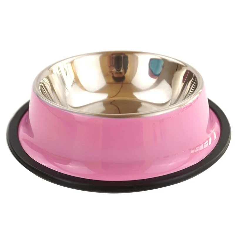 Stainless Steel Pet Bowl Pet Feeding Supplies Cat Feeding Dog Bowls Food Bowls pet stainless steel bowl Water Drinking Colorful