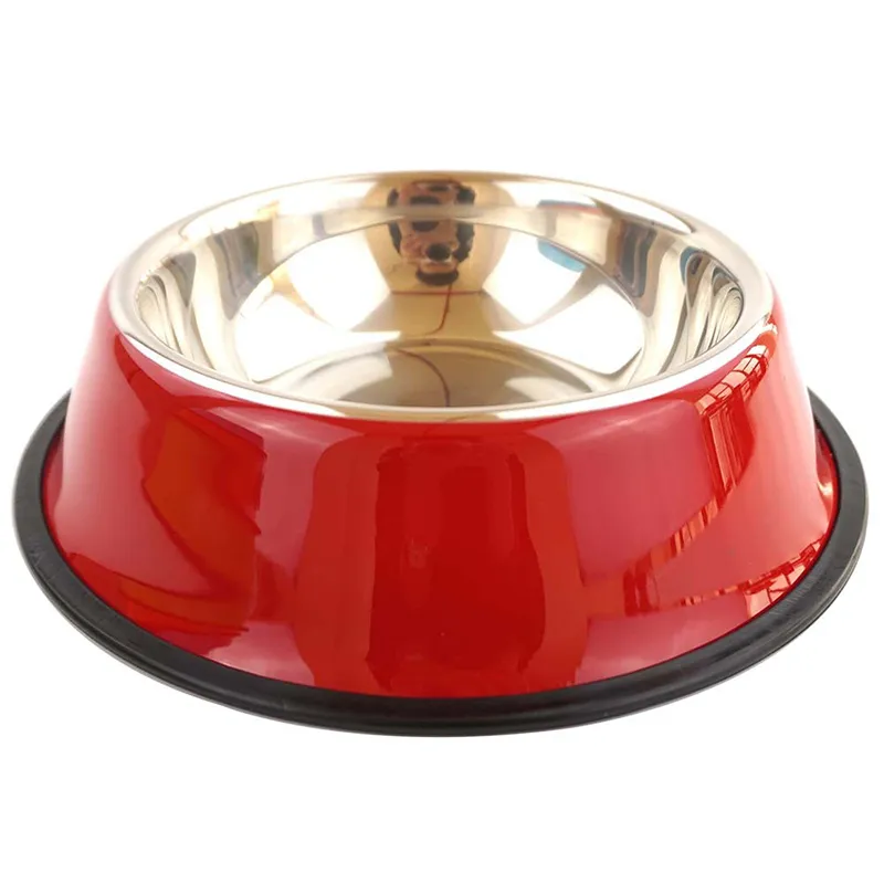 Stainless Steel Pet Bowl Pet Feeding Supplies Cat Feeding Dog Bowls Food Bowls pet stainless steel bowl Water Drinking Colorful