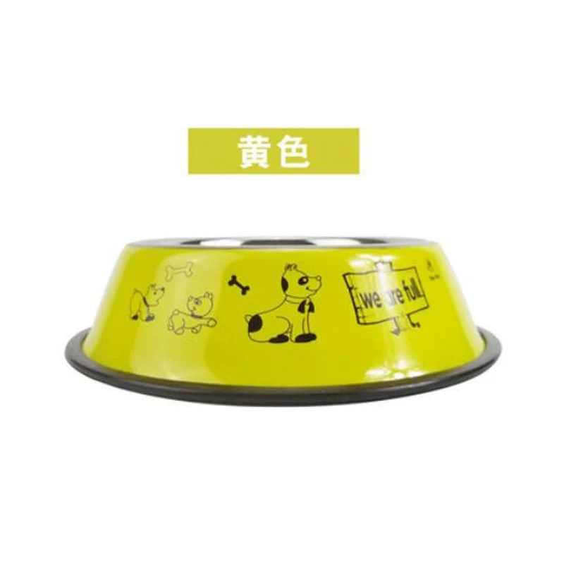 Pet Cat Bowl Color Printing Stainless Steel Dog Bowl Stainless Steel Single Bowl Dog Bowl Pet Food Basin