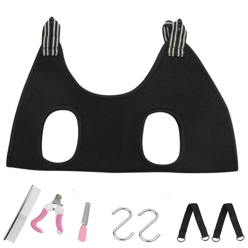 Pet Grooming Hammocks Nail Trimming Cat Beauty Hammock Anti Scratch Bite Dog Restraint Bag Bathing Fixed Bag Pruning Tool Set