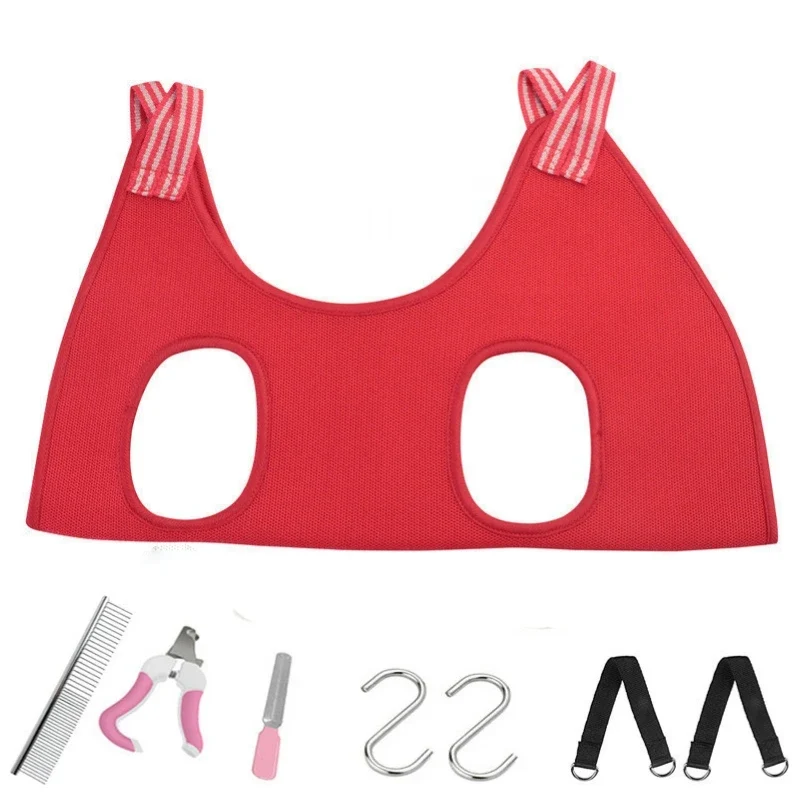 Pet Grooming Hammocks Nail Trimming Cat Beauty Hammock Anti Scratch Bite Dog Restraint Bag Bathing Fixed Bag Pruning Tool Set