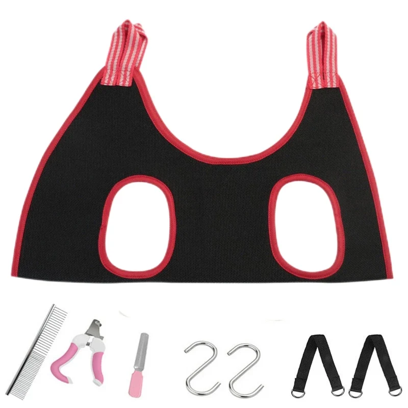 Pet Grooming Hammocks Nail Trimming Cat Beauty Hammock Anti Scratch Bite Dog Restraint Bag Bathing Fixed Bag Pruning Tool Set