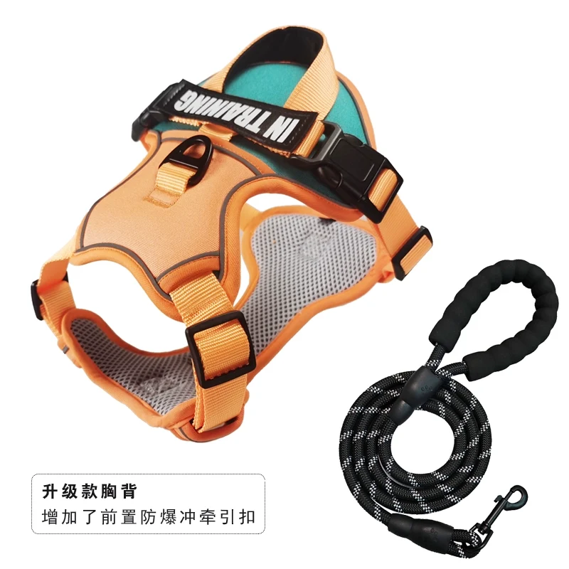 Suomila Dog Breast Strap Vest-Style Large Dog Explosion-Proof Shiba Inu Golden Retriever Small and Medium Walking Dog Towing Rope