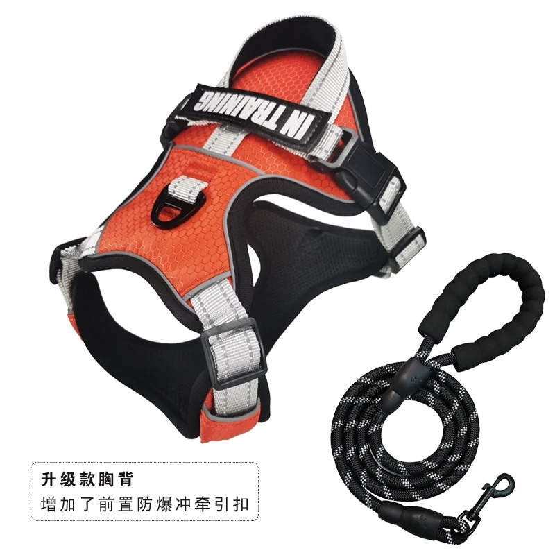 Suomila Dog Breast Strap Vest-Style Large Dog Explosion-Proof Shiba Inu Golden Retriever Small and Medium Walking Dog Towing Rope