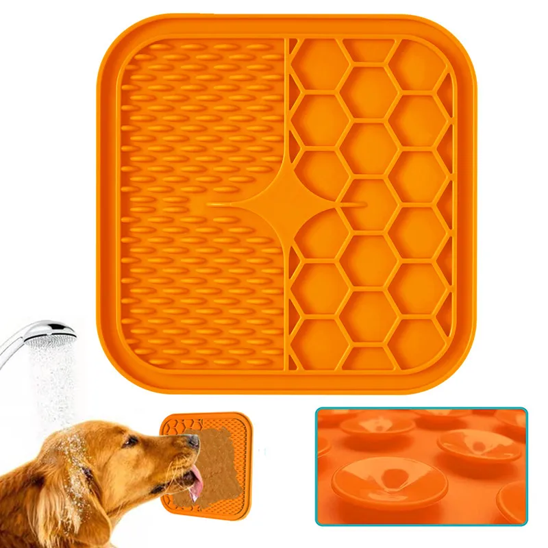 Pet Products Mat For Dogs Cats Slow Food Bowls With Suction Cup Feeding Food Silicone Lick Pad Dog Slow Feeders Treat Dispensing
