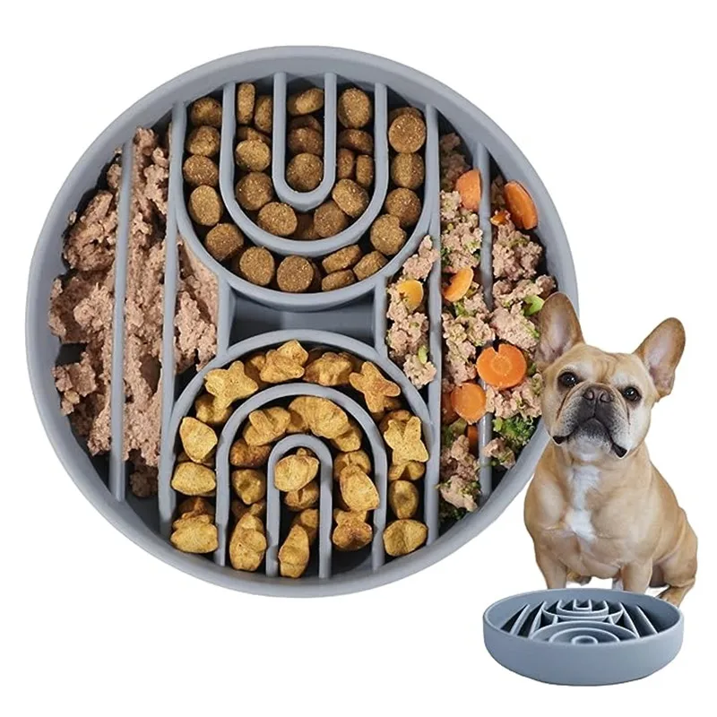 Pet supplies Slow Food Bowl Cat Anti-Knockover Anti-Slip Food Bowl Puppy Anti-choking Silicone Toy Food Plate