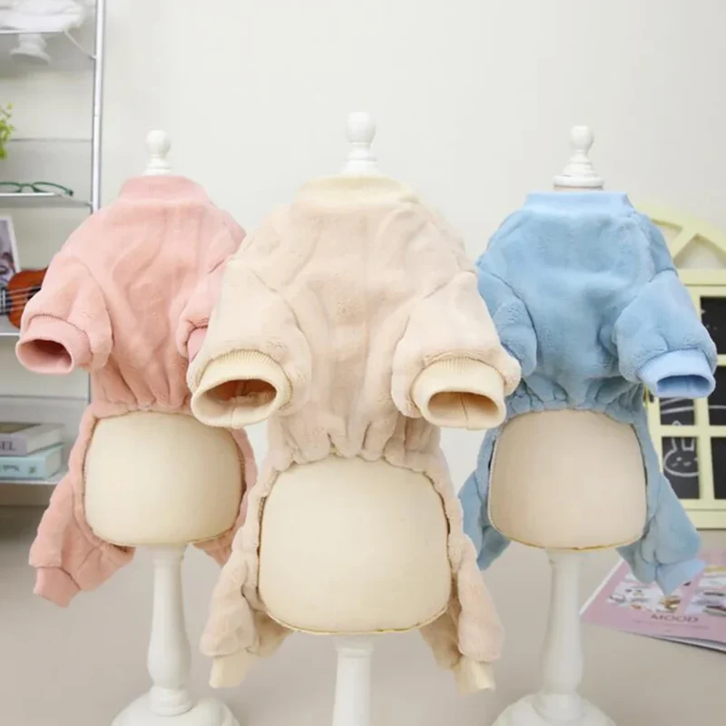 Winter Warm Fleece Dog Jumpsuit for Small Medium Puppy Cat Pajamas Coat Chihuahua Clothes French Bulldog Costume Yorkie Outfits