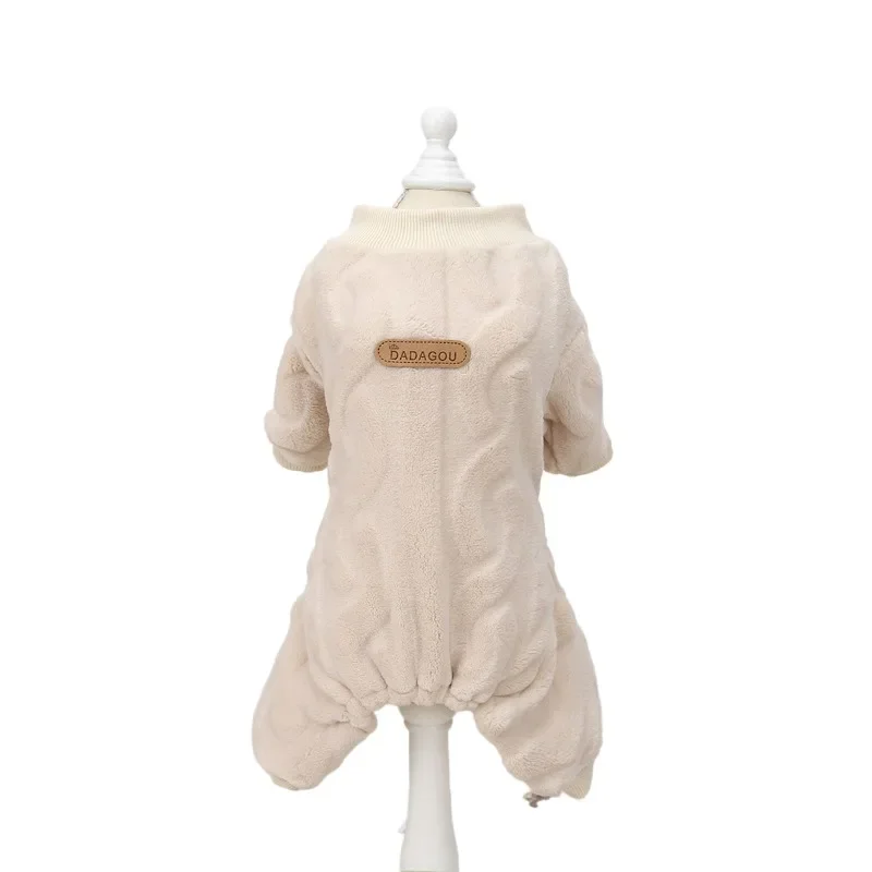 Winter Warm Fleece Dog Jumpsuit for Small Medium Puppy Cat Pajamas Coat Chihuahua Clothes French Bulldog Costume Yorkie Outfits