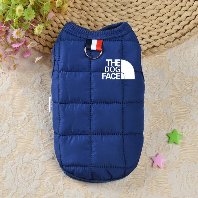 Designer Trendy Dog Clothes Winter Warm Pet Coat Small Medium Dog Face Stereo Logo For Chihuahua French Bulldog Costume
