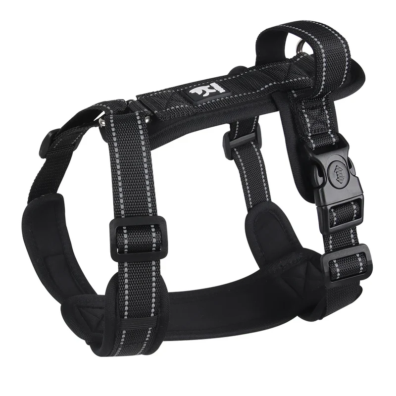 Anti-Escape Dog Harness with Handle Reflective Nylon Dog Harness Vest for Small Medium Dogs French Bulldog Walking Pet Supplies