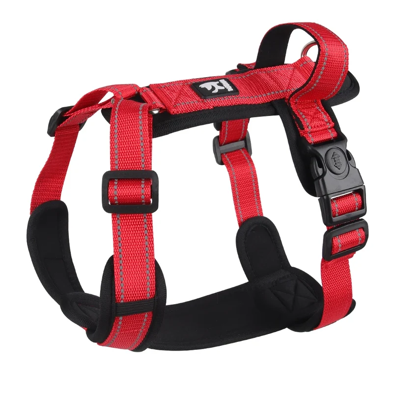 Anti-Escape Dog Harness with Handle Reflective Nylon Dog Harness Vest for Small Medium Dogs French Bulldog Walking Pet Supplies