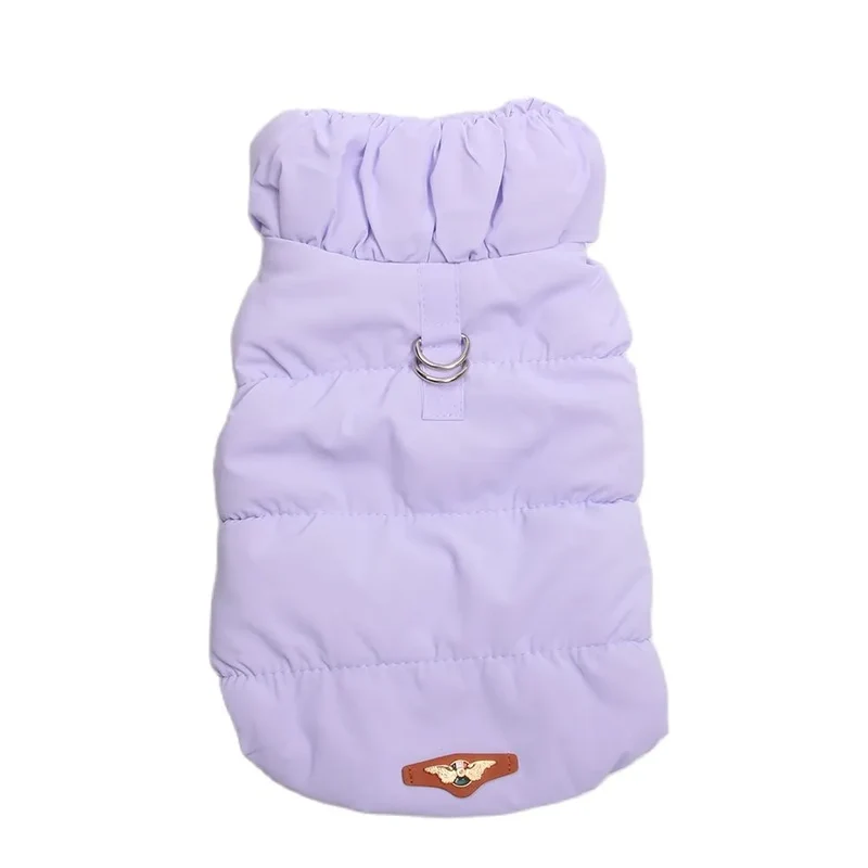 New Dogs and Cats Warm Jacket with Double Buckle Design Pet Vest Hoodie Dress Winter Clothing Outfit 8 Colours