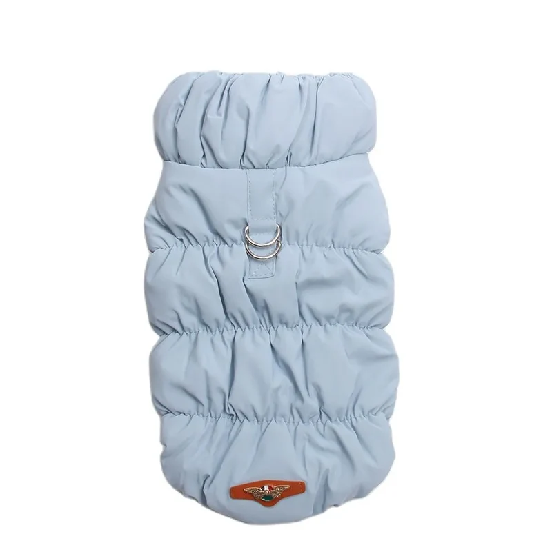 New Dogs and Cats Warm Jacket with Double Buckle Design Pet Vest Hoodie Dress Winter Clothing Outfit 8 Colours