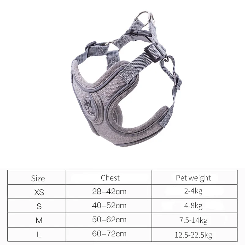 Dog Harnesses Leash Set Reflective Adjustable Dog Collar Dog Leasher Medium Small Dog Accessories Puppy Vest For French Bulldog