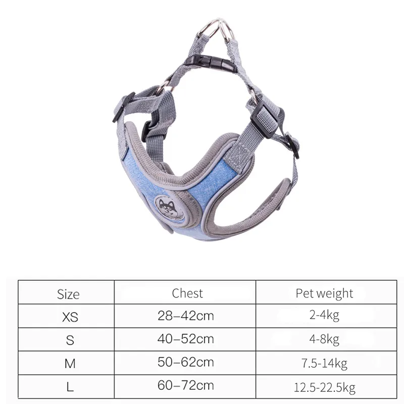 Dog Harnesses Leash Set Reflective Adjustable Dog Collar Dog Leasher Medium Small Dog Accessories Puppy Vest For French Bulldog