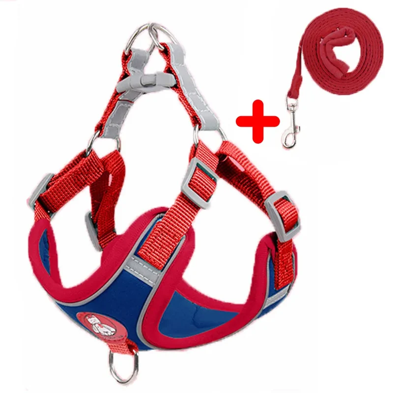 Pet Dog harness No Pull Breathable Reflective Dog harness and Leash Set Adjustable Harness Dog For kitten Puppy Pet accessories