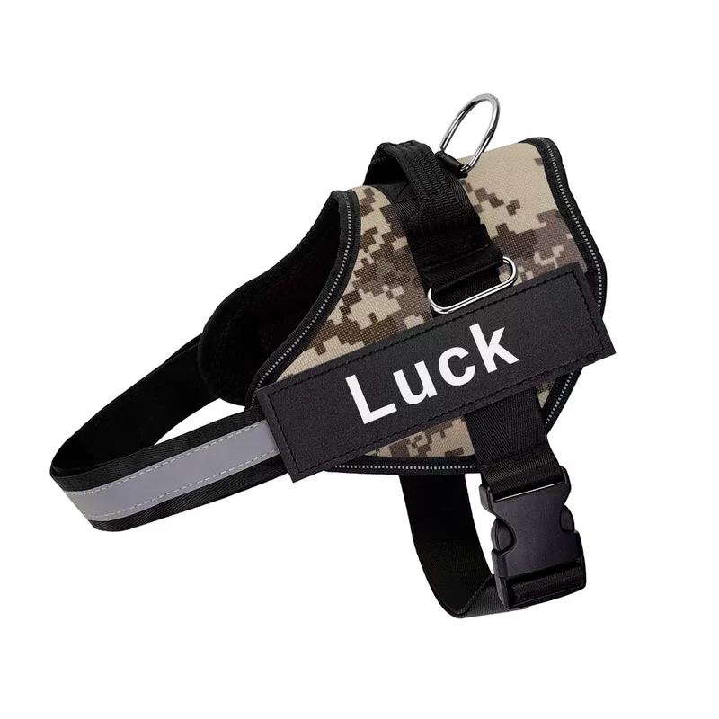 Dog Harness Vest ID Patch Customized Reflective Breathable Adjustable Pet Harness For Dog NO PULL Pet Outdoor Harness
