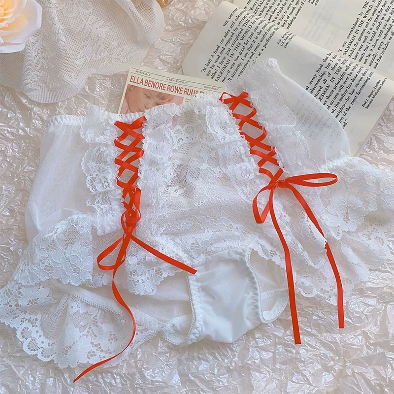 Dandelion Lace-up Romantic Pure Lace Underwear