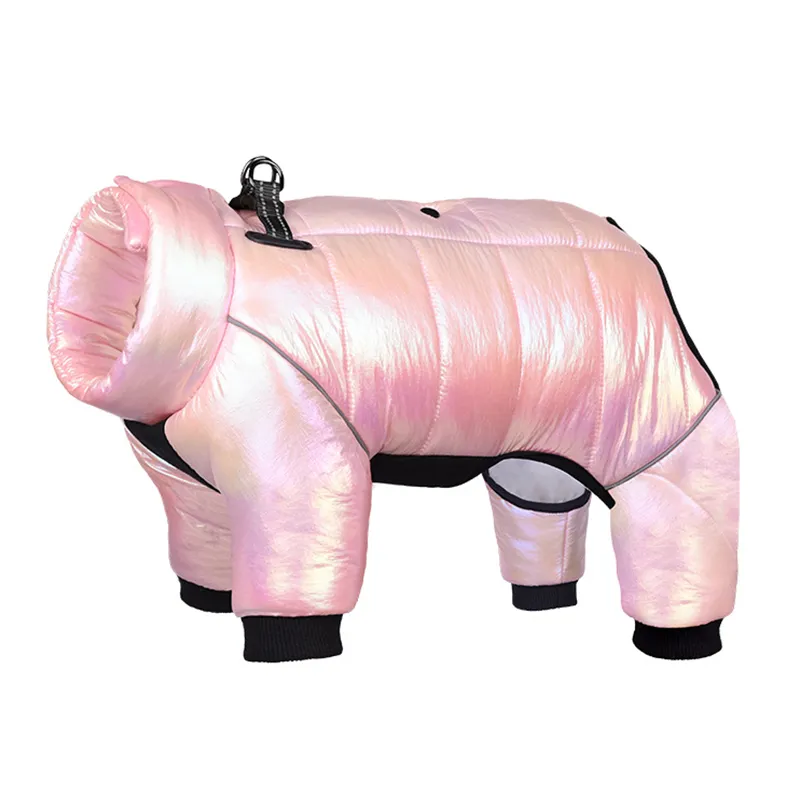 Winter Dog Down Jacket Waterproof Dog Clothes for Small Dogs Build-in Collar Puppy Jumpsuit Reflective Pet Coat French Bulldog