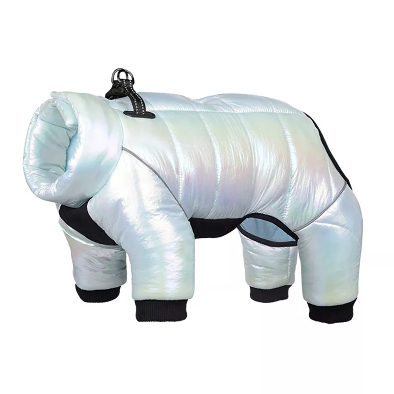 Winter Dog Down Jacket Waterproof Dog Clothes for Small Dogs Build-in Collar Puppy Jumpsuit Reflective Pet Coat French Bulldog