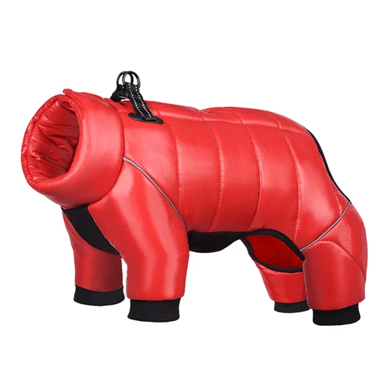 Winter Dog Down Jacket Waterproof Dog Clothes for Small Dogs Build-in Collar Puppy Jumpsuit Reflective Pet Coat French Bulldog
