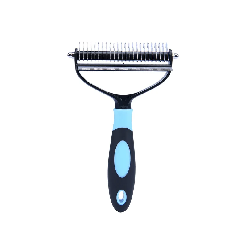 Undercoat rake for Dogs, 2 in 1 Pet Comb & deShedding Hair Grooming Brush Tool, Clear mat and tangles, Reduces Shedding by 95%…
