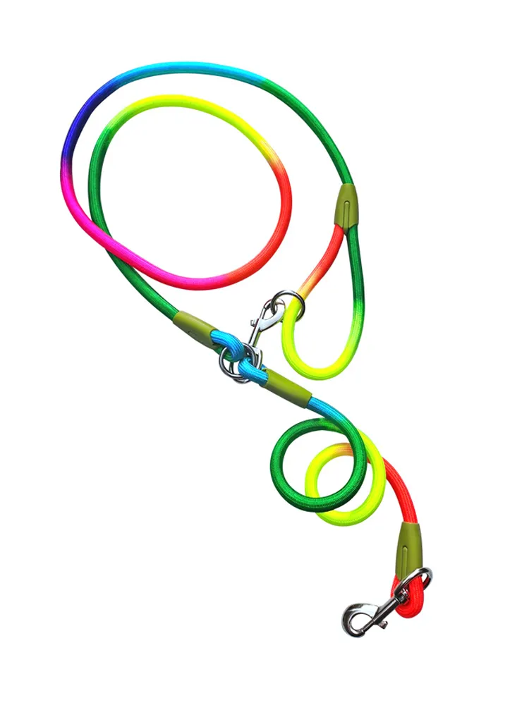 CAWAYI KENNEL Reflective Nylon Leashes Pet Dogs Chain Traction Rope Leads for Running Free Hands Rope Chain for Small Large Dogs